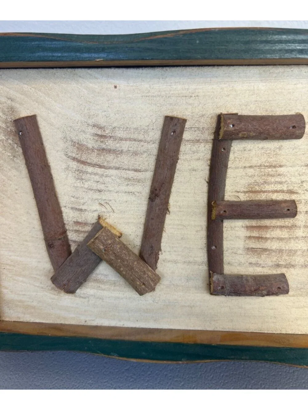 Rustic Handmade Wooden Welcome Sign Twig Lettering Wall Hanging Farmhouse